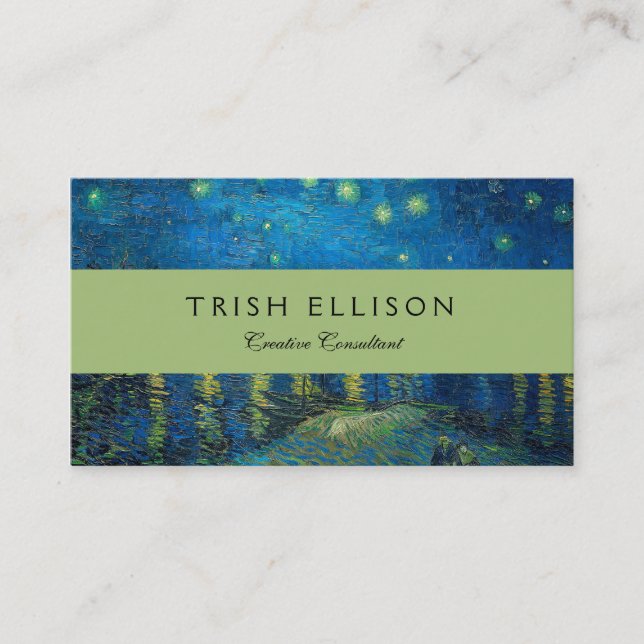 Vincent Van Gogh Starry Night Over the Rhone Business Card (Front)