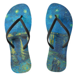 Vincent Van Gogh Starry Night Over The Rhone Flip Flops