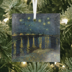 Vincent van Gogh Starry Night Over the Rhone Glass Tree Decoration