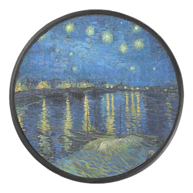 Vincent van Gogh - Starry Night Over the Rhone Hockey Puck (Front)