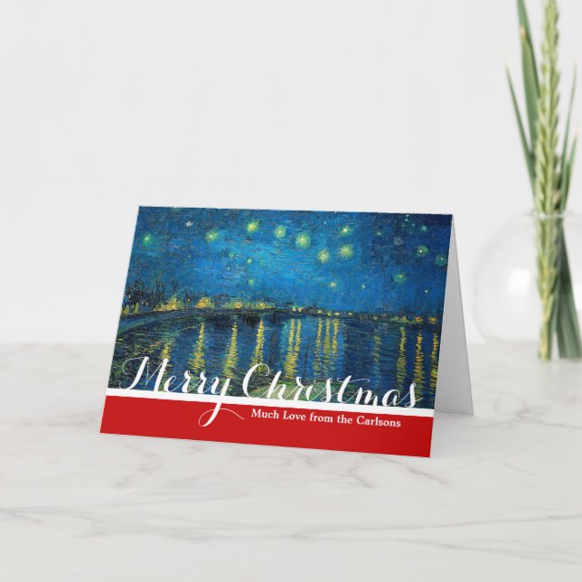 Vincent Van Gogh Starry Night Over the Rhone Holiday Card (Front)