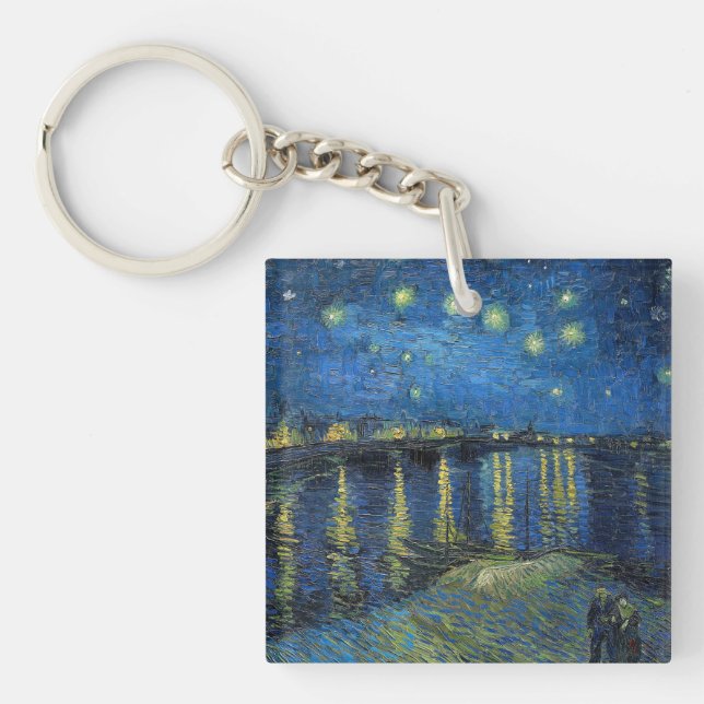 Vincent van Gogh - Starry Night Over the Rhone Key Ring (Front)