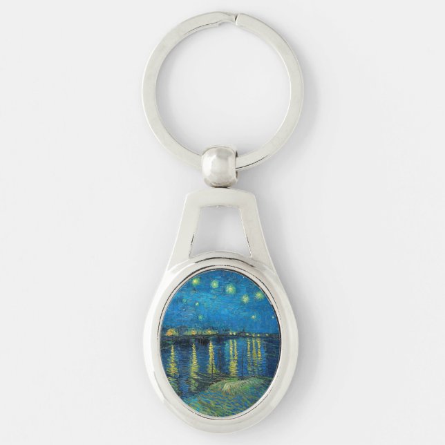 Vincent Van Gogh Starry Night Over the Rhone Key Ring (Front)