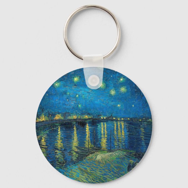 Vincent Van Gogh Starry Night Over the Rhone Key Ring (Front)