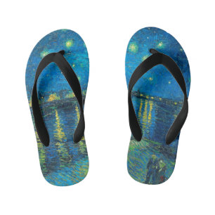 Vincent Van Gogh Starry Night Over The Rhone Kid's Flip Flops