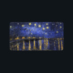 Vincent Van Gogh Starry Night Over The Rhone Label<br><div class="desc">Vincent Van Gogh Starry Night Over the Rhone Starry Night Over the Rhone (September 1888) is one of Vincent van Gogh's paintings of Arles at night time in Arles. It was painted at a spot on the bank of the Rhone River that was only a one or two-minute walk from...</div>