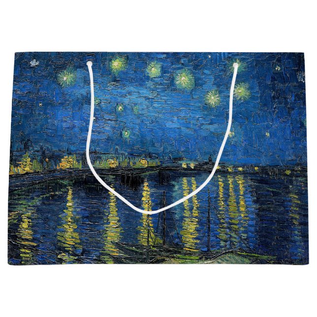 Vincent van Gogh - Starry Night Over the Rhone Large Gift Bag (Front)
