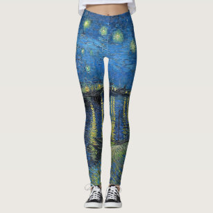 Vincent Van Gogh Fine Art Painting Fleece Leggings for Women Sizes XS-3XL  Fleece Winter Warm