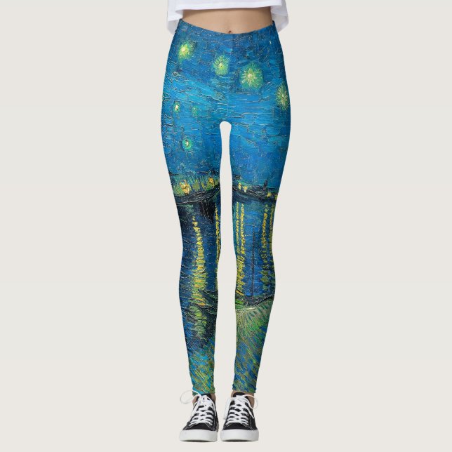 Vincent Van Gogh Starry Night Over the Rhone Leggings (Front)