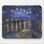 Vincent Van Gogh Starry Night Over The Rhone Mouse Mat<br><div class="desc">Vincent Van Gogh Starry Night Over the Rhone Starry Night Over the Rhone (September 1888) is one of Vincent van Gogh's paintings of Arles at night time in Arles. It was painted at a spot on the bank of the Rhone River that was only a one or two-minute walk from...</div>