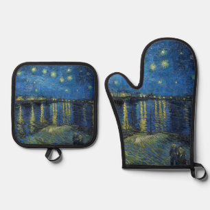 Vincent van Gogh - Starry Night Over the Rhone Oven Mitt & Pot Holder Set