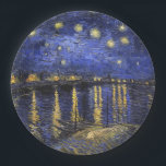 Vincent Van Gogh Starry Night Over The Rhone Paper Plate<br><div class="desc">Vincent Van Gogh Starry Night Over the Rhone Starry Night Over the Rhone (September 1888) is one of Vincent van Gogh's paintings of Arles at night time in Arles. It was painted at a spot on the bank of the Rhone River that was only a one or two-minute walk from...</div>