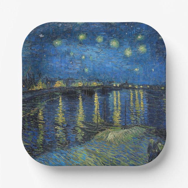 Vincent van Gogh - Starry Night Over the Rhone Paper Plate (Front)