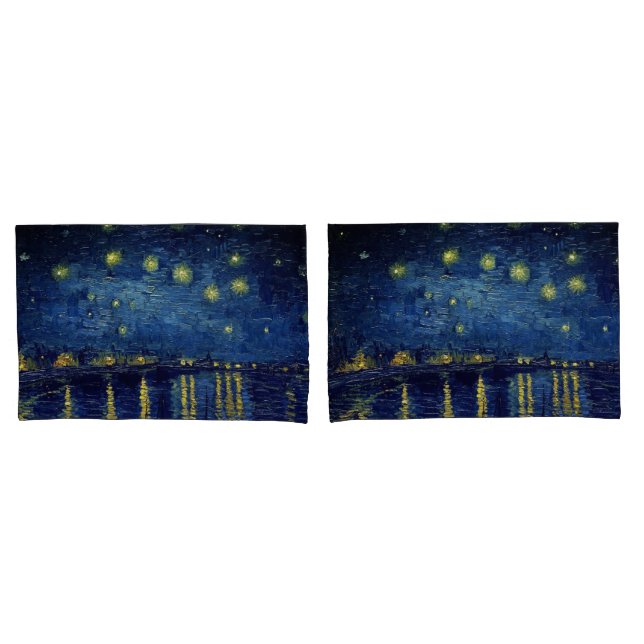 Vincent Van Gogh "Starry Night Over The Rhone" Pillowcase (Front-Set)