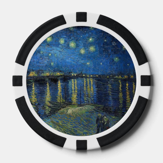 Vincent van Gogh - Starry Night Over the Rhone Poker Chips (Front)
