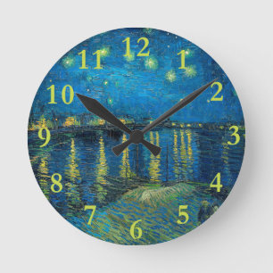 Vincent Van Gogh Starry Night Over the Rhone Round Clock
