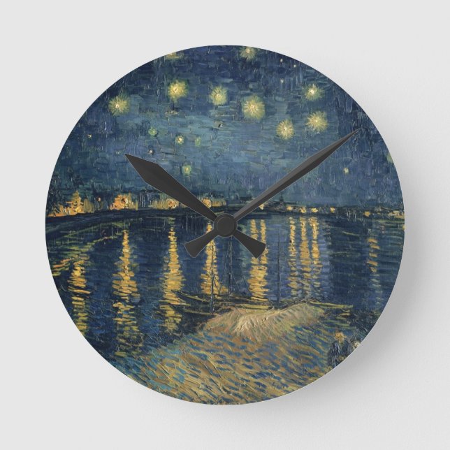 Vincent van Gogh | Starry Night Over the Rhone Round Clock (Front)