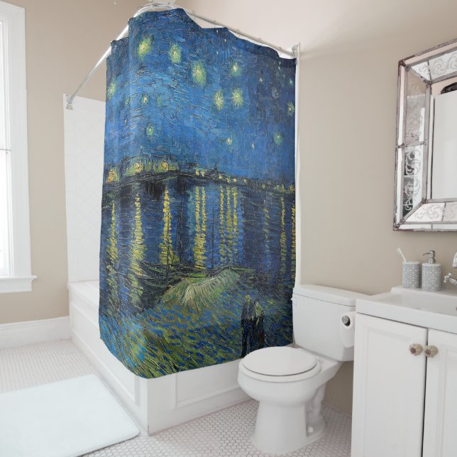 Vincent van Gogh - Starry Night Over the Rhone Shower Curtain (In Situ)