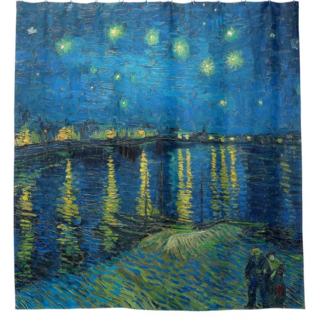 Vincent Van Gogh Starry Night Over the Rhone Shower Curtain (Front)