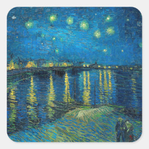 Vincent Van Gogh Starry Night Over the Rhone Square Sticker