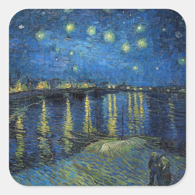 Vincent van Gogh - Starry Night Over the Rhone Square Sticker (Front)