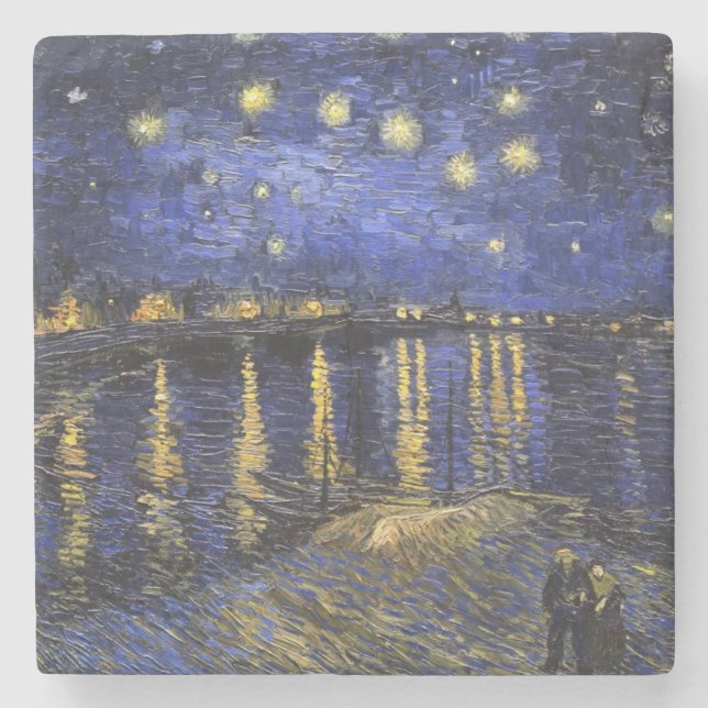 Vincent Van Gogh Starry Night Over The Rhone Stone Coaster (Front)
