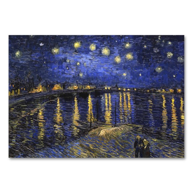 Vincent Van Gogh Starry Night Over The Rhone Table Number (Front)