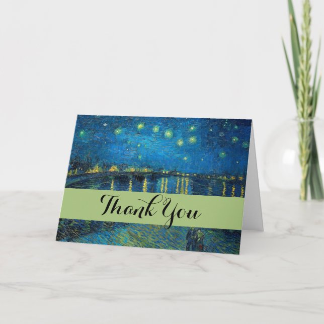 Vincent Van Gogh Starry Night Over the Rhone Thank You Card (Front)