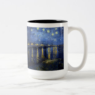 Vincent Van Gogh , Starry Night Over the Rhone Two-Tone Coffee Mug