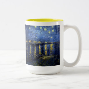 Vincent Van Gogh , Starry Night Over the Rhone Two-Tone Coffee Mug