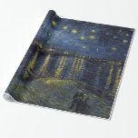 Vincent van Gogh Starry Night over the Rhone Wrapping Paper<br><div class="desc">A starry night over the Rhone River in Arles,  France as painted by Vincent van Gogh.</div>