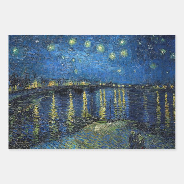 Vincent van Gogh - Starry Night Over the Rhone Wrapping Paper Sheet (Front)