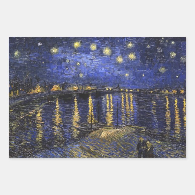 Vincent Van Gogh Starry Night Over The Rhone Wrapping Paper Sheet (Front)