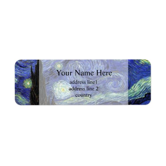 Vincent van Gogh,Starry Night Return Address Label