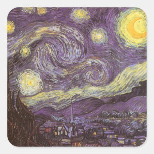 Vincent van Gogh - Starry Night Square Sticker