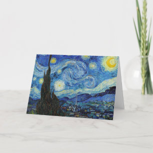 Vincent Van Gogh Starry Night Vintage Art Notecard