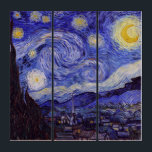 Vincent Van Gogh Starry Night Vintage Fine Art<br><div class="desc">Vincent van Gogh Starry Night Fine Art Painting Starry Night is a painting by Dutch post-impressionist artist Vincent van Gogh. The blue night sky is filled with swirling clouds, stars, and a bright crescent moon. The Starry Night is the only nocturne in the series of views from his bedroom window....</div>