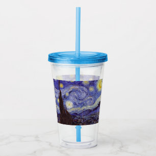 Vincent Van Gogh Starry Night Vintage Fine Art Acrylic Tumbler