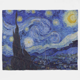 Vincent Van Gogh Starry Night Vintage Fine Art Fleece Blanket
