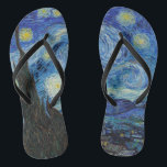 Vincent Van Gogh Starry Night Vintage Fine Art Flip Flops<br><div class="desc">Vincent Van Gogh Starry Night Vintage Fine Art</div>