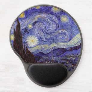 Vincent Van Gogh Starry Night Vintage Fine Art Gel Mouse Mat