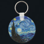 Vincent Van Gogh Starry Night Vintage Fine Art Key Ring<br><div class="desc">Vincent Van Gogh Starry Night Vintage Fine Art Keychain</div>