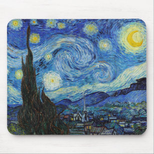 Vincent Van Gogh Starry Night Vintage Fine Art Mouse Mat