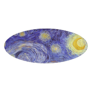 Vincent Van Gogh Starry Night Vintage Fine Art Name Tag