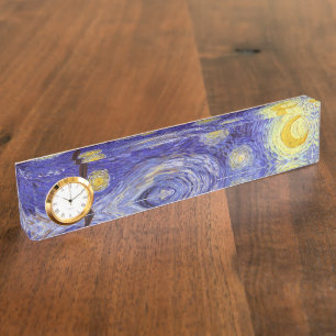 Vincent Van Gogh Starry Night Vintage Fine Art Nameplate