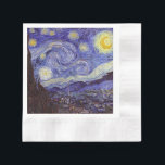 Vincent Van Gogh Starry Night Vintage Fine Art Napkin<br><div class="desc">Vincent van Gogh Starry Night Fine Art Painting Starry Night is a painting by Dutch post-impressionist artist Vincent van Gogh. The blue night sky is filled with swirling clouds, stars, and a bright crescent moon. The Starry Night is the only nocturne in the series of views from his bedroom window....</div>