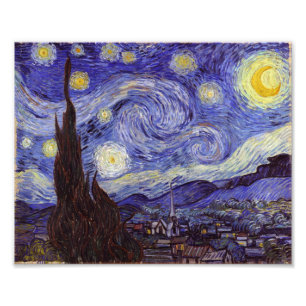 Vincent Van Gogh Starry Night Vintage Fine Art Photo Print
