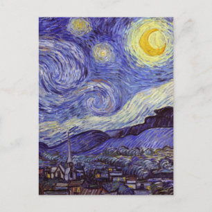 Vincent Van Gogh Starry Night Vintage Fine Art Postcard