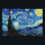 Vincent Van Gogh Starry Night Vintage Fine Art Poster<br><div class="desc">Vincent Van Gogh Starry Night Vintage Fine Art Poster</div>