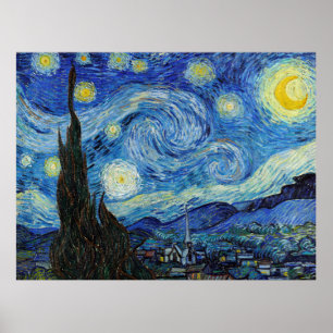 Vincent Van Gogh Starry Night Vintage Fine Art Poster
